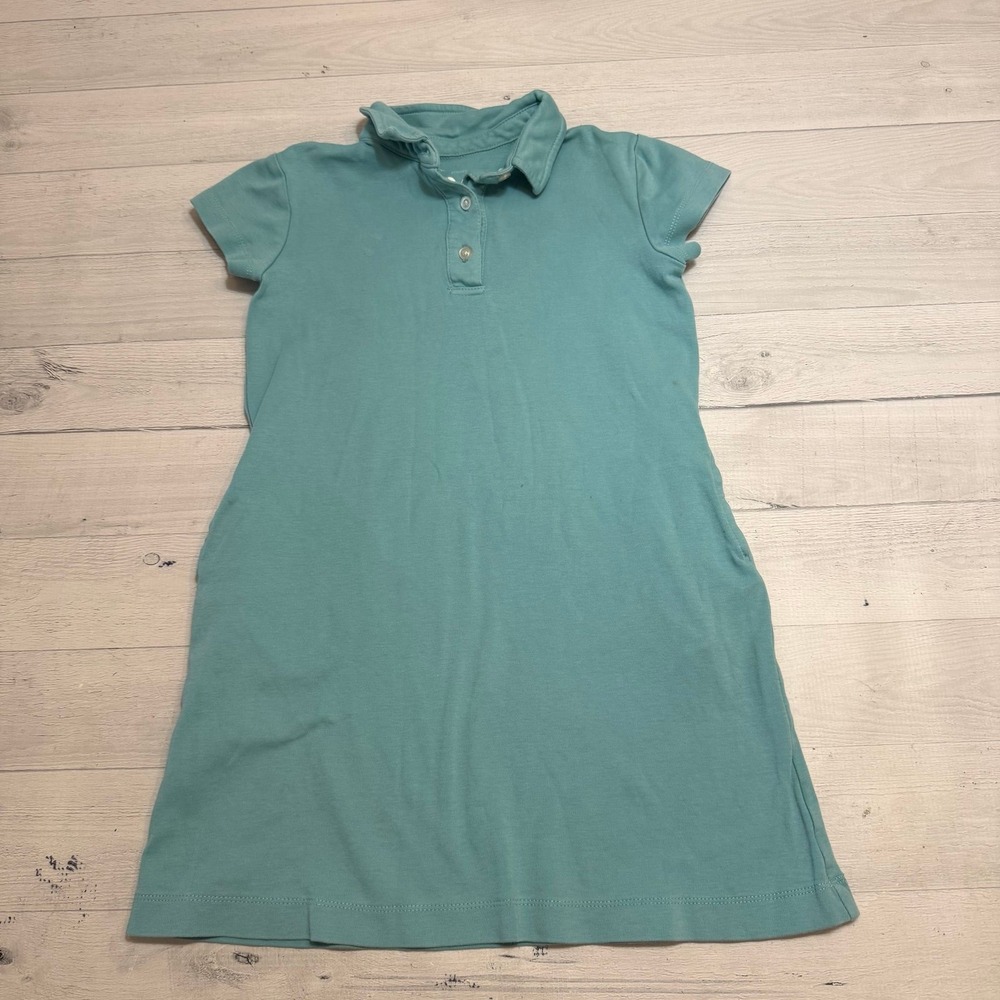 Primary girls light‎ blue polo shirt dress 6/7
